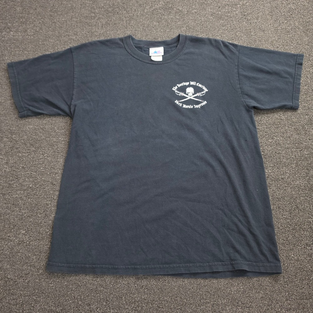 Disneyland Pirates of the Caribbean Ride T Shirt Large Beatings Pirate Skull